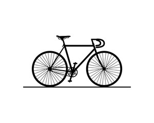 Fototapeta na wymiar Line Art Black Bicycles for Racing Illustration Hand Drawing Logo Vector