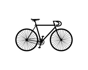Line Art Black Bicycles for Racing Illustration Hand Drawing Logo Vector