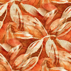 Batik pattern with leaves