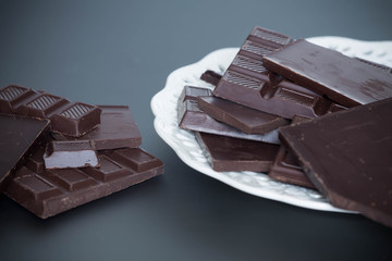 pieces of chocolate on the table