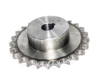 Gears cogs for industry metal on white background.