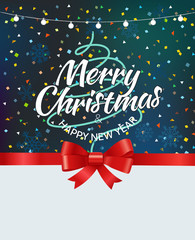 Fototapeta na wymiar Merry christmas greeting card with abstract tree. Vector illustration