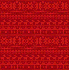 Christmas Seamless Pattern. Nordic style vector ornament
