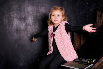 little girl shows her hands that she knows nothing © ribalka yuli