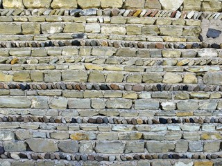 mur en pierres et galets