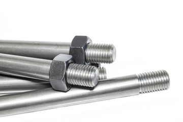 Nuts object for industry on white background.