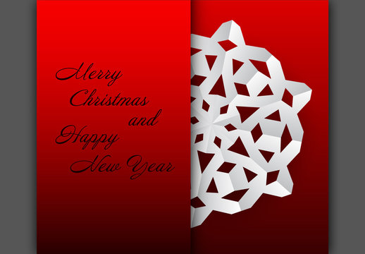 Cutout Snowflake Christmas and New Year's Card