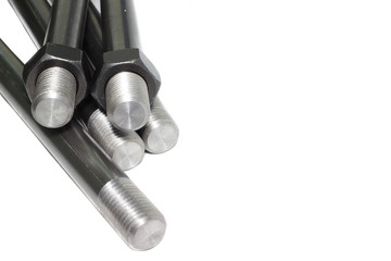 Nuts object for industry on white background.