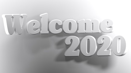 Welcome 2020 white - 3D rendering