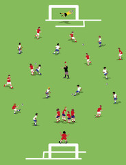 Obraz na płótnie Canvas Vector illustration of Soccer positions in flat design.