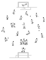 Vector illustration of Soccer positions in flat design.