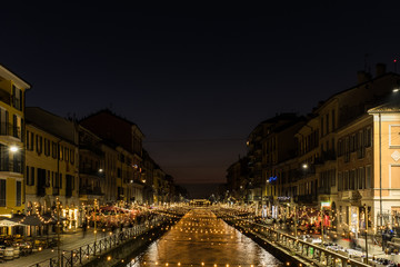 Milano , notturno al Navigli