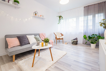 Living room in scandinavian style