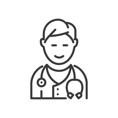 Doctor - line design single isolated icon
