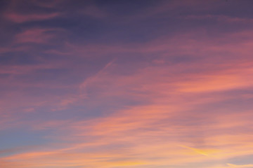 colours of the sky at sunset