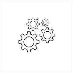 Vector of gear sign simple icon isolated on white background. Gear Icon vector flat design