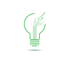 Vector of  light bulbs with glowing one. Idea and creativity concept with light bulbs.
