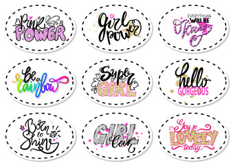 Glamorous Graffitti with Quotes Illustrations Set