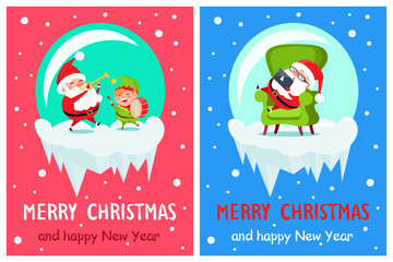 Merry Christmas Characters Vector Illustration