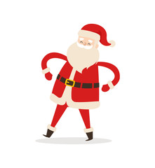 Funny Dancing Santa Claus Vector Illustration