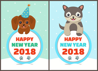 Happy New Year Collection Vector Illustration
