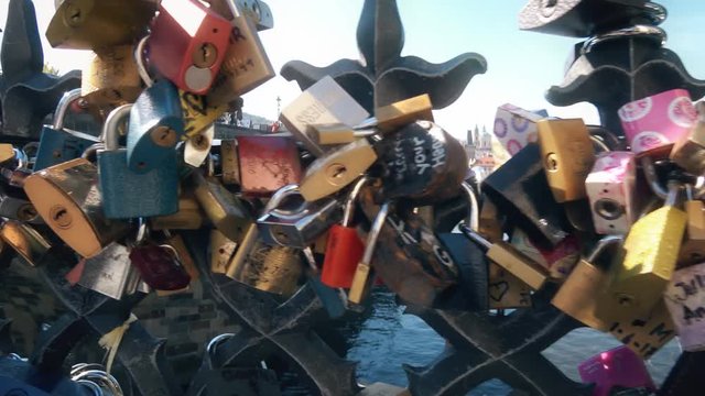 A Love Lock Or Love Padlock In Prague 