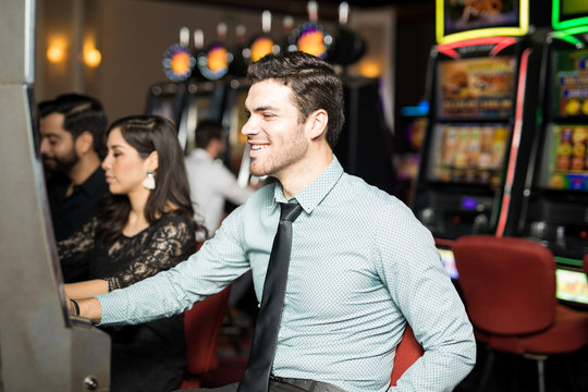 Man having fun in a casino