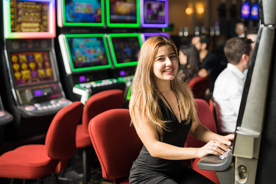 Cute woman in a casino