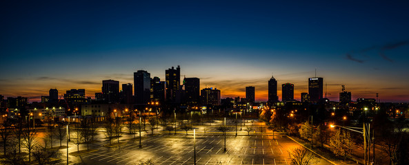 Columbus Ohio skyline during sunset