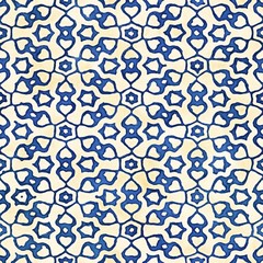 Fototapeta premium Native batik seamless watercolor artistic boho style colorful square pattern.