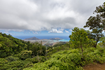 Fototapeta na wymiar Hawaii Kai and Koko Crater, Oahu, Hawaii