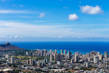 Scenic view of Waikiki, Honolulu, Hawaii, USA