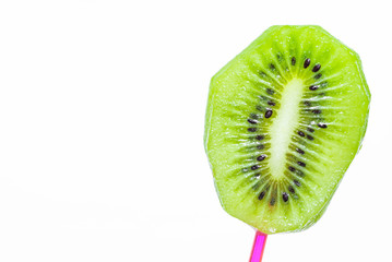 Green kiwi cut fruit