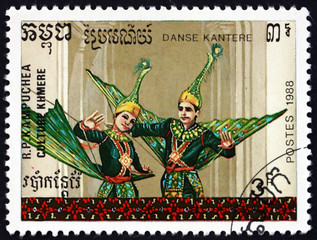 Postage stamp Cambodia 1988 dance of the peacock © laufer