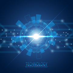 Abstract circle. 21 century. The era of new technologies. On a blue background. It is suitable for registration of shops of computer equipment, robotics and electronics. eps 10