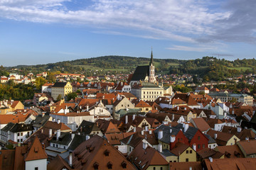 Fototapeta na wymiar Cesky Krumlov,beautiful cityscape . Historical old town. Czech Republic. UNESCO world heritage.