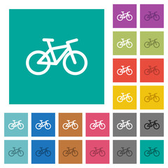 Bicycle square flat multi colored icons