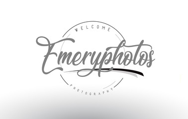 Emery Personal Photography Logo Design with Photographer Name.