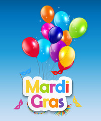 Mardi Gras Brochure Template.Celebration Greeting Card Backround. Vecor Illustration