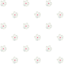 Colorful beautiful naturalistic white flower. Seamless pattern. Vector Illustration.
