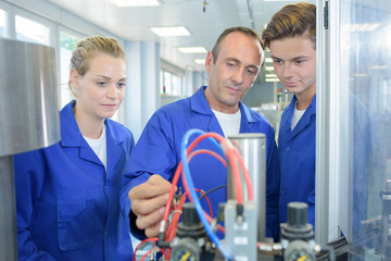 professor with students