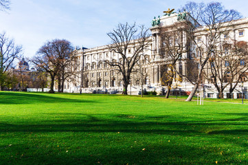 Neue Burg in the Burggarten (Court garden), a former palace garden and a pleasant public park near the Hofburg, Vienna (Wien), Austria (Osterreich)