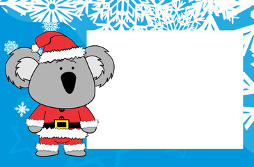 cute koala cartoon xmas frame picture background in vector format very easy to edit