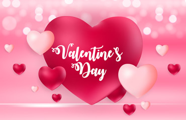 Obraz na płótnie Canvas Happy Valentines Day Card with Heart. Vector Illustration