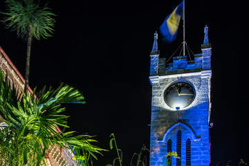 Barbados Parliament Building with Festive Ligts