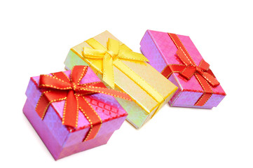 Three gift box studio shot