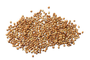 coriander seeds isolated on white background