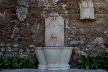 Details of ancient decor. Alcazaba of M&aacute;laga, Andalusia, Spain.