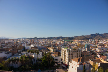 Fototapeta na wymiar Malaga. Panoramic view. Malaga, Costa del Sol, Andalusia, Spain. Picture taken – 17 december 2017.