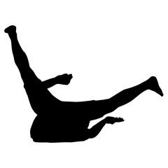 Black Silhouettes breakdancer on a white background